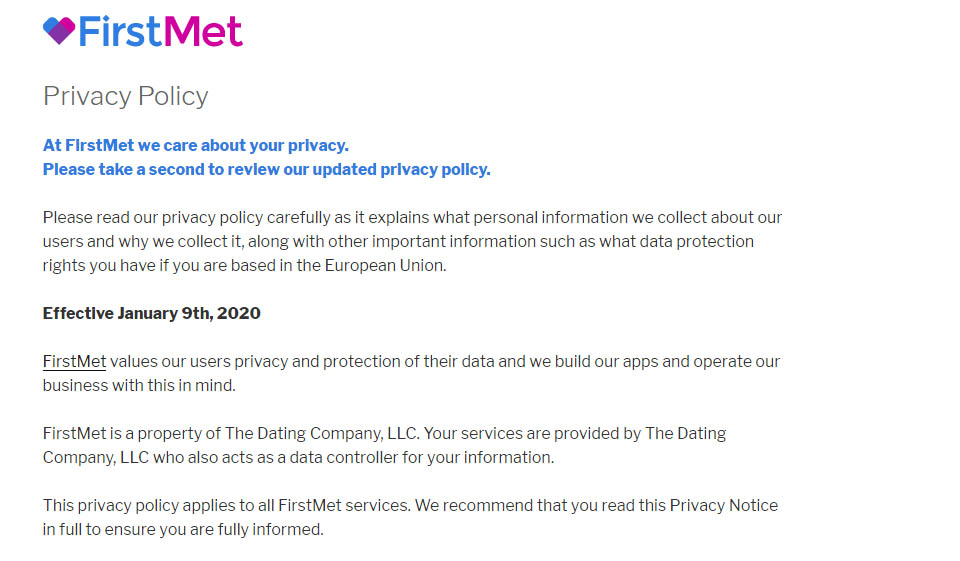 Bezpečnost FirstMet