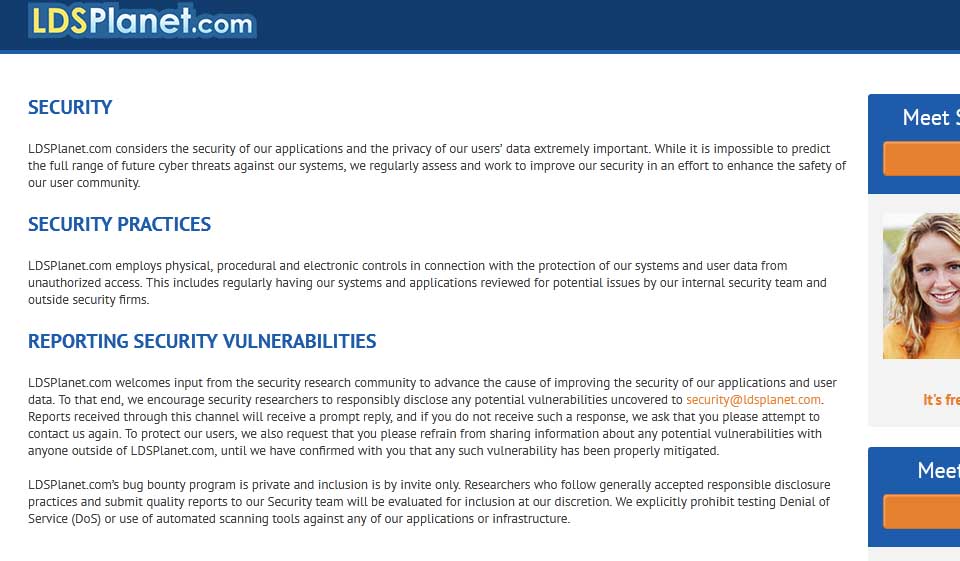 LDSPlanet’s Security