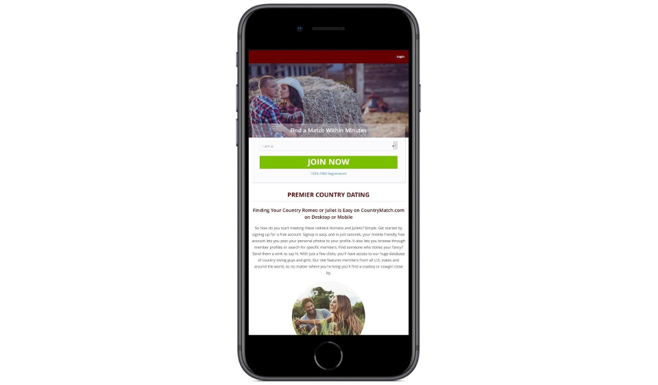 Har CountryMatch en mobilapplikasjon?