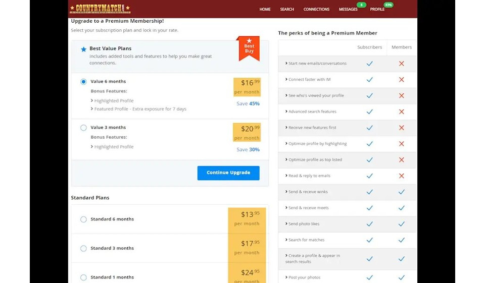 Abonnements- og medlemskapsalternativer å velge mellom