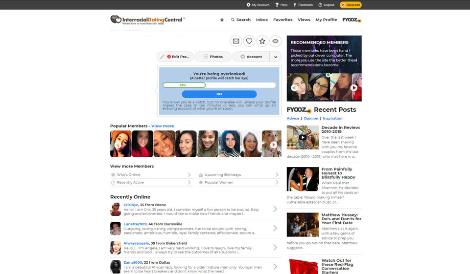 Care sunt caracteristicile cheie ale Interracial Dating Central