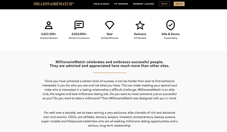 MillionaireMatch-anmeldelse – Er det et pålitelig sted å finne en perfekt match?