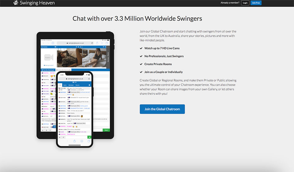 Swinging Heaven: Hva tilbyr denne nettsiden til nettdatere?