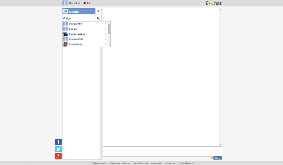 E-Chat-nettsteddesign og brukervennlighet
