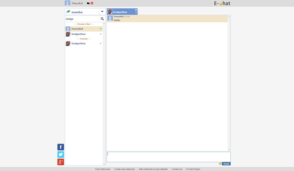 Nøkkelfunksjoner i e-chat