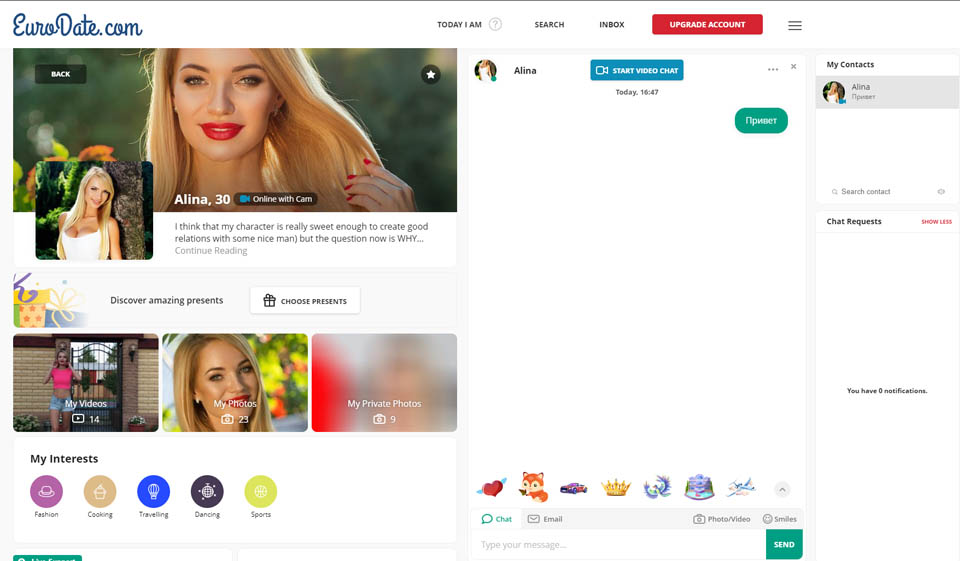 Ușurința de utilizare a Eurodate?