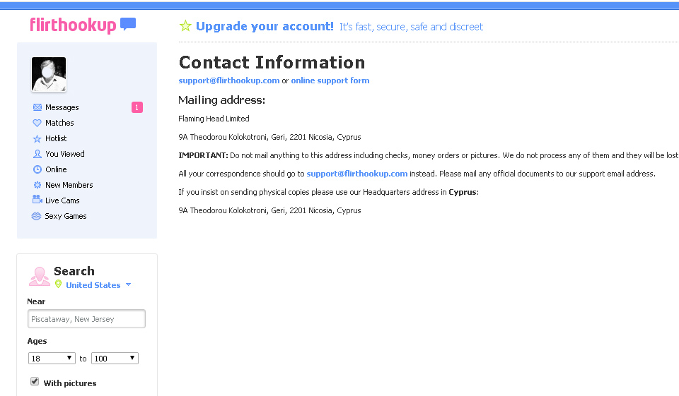 Subscription Options on FlirtHookUp