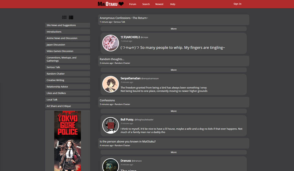 Statystyki odbiorców Maiotaku