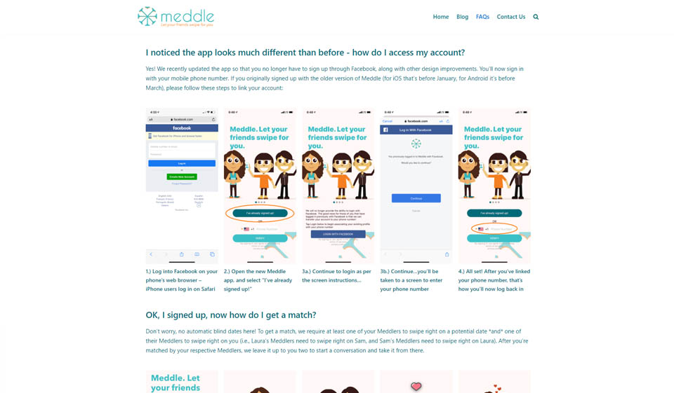 Her er noen nøkkelpunkter på Meddle-nettstedets brukervennlighet og design