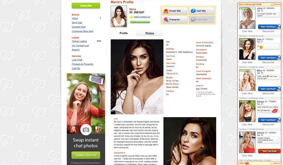 Russian Brides brukervennlighet