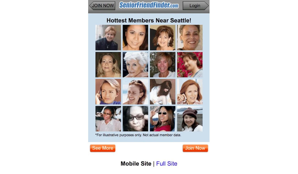 Chatting og matching på Senior Friend Finder-plattformen