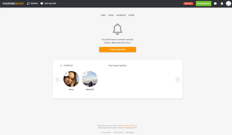 Mobilní aplikace Together2Night