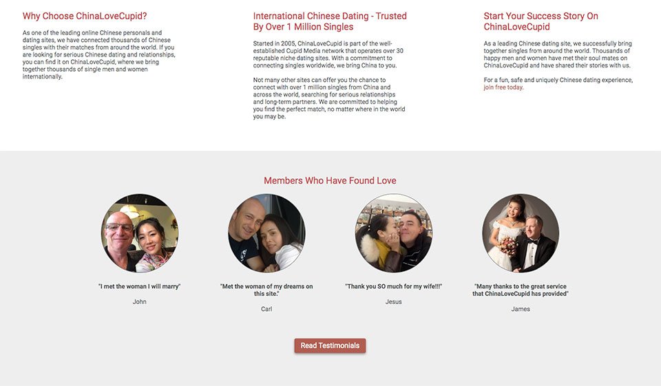 ChinaLoveCupid brukervennlighet