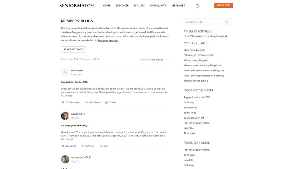 Este prietenos de utilizator pentru Senior Match