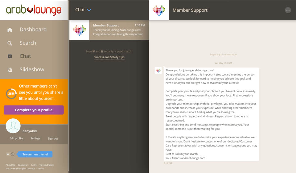 ArabLounge Uživatelská volnost