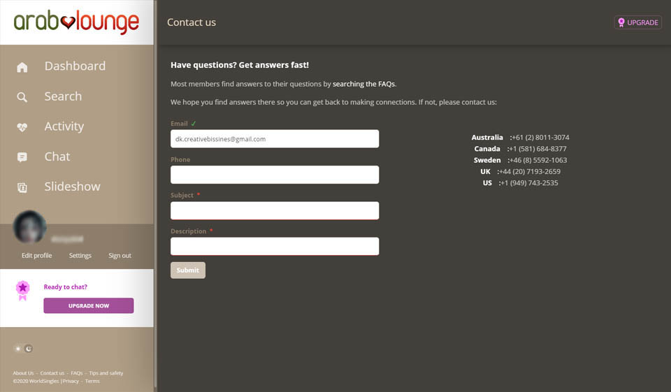 ArabLounge Matching & Chatování