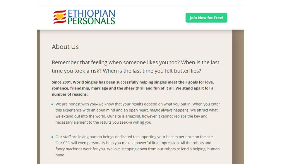 EtiyopyalıKişiler Eşleştirme ve Sohbet