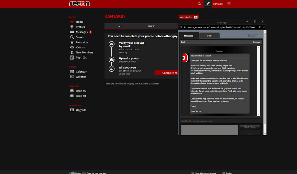 Recon registreringsopplevelse og oppretting av brukerprofil