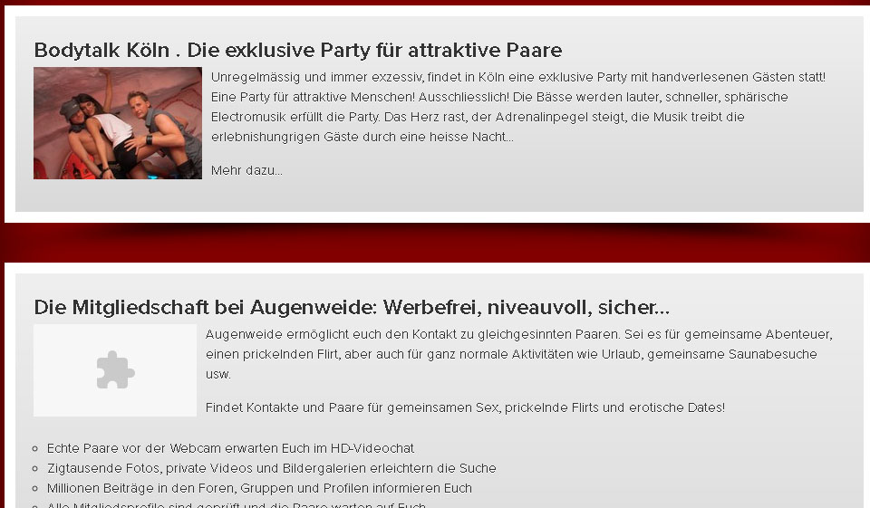 Augenweide Nutzer-Profiling