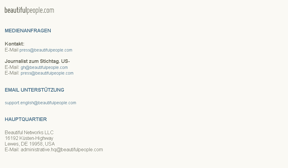 BeautifulPeople Registrierung und Anmeldung
