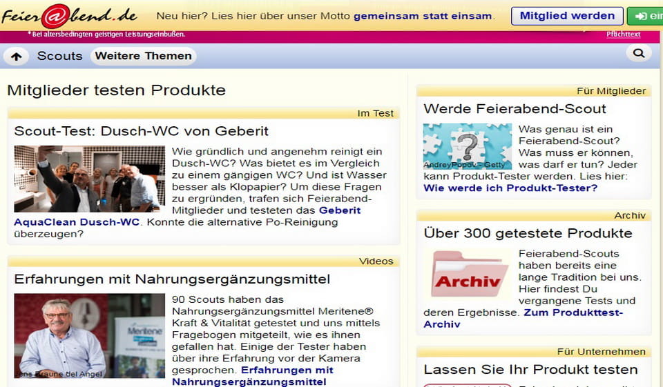 Feierabend.de im Test
