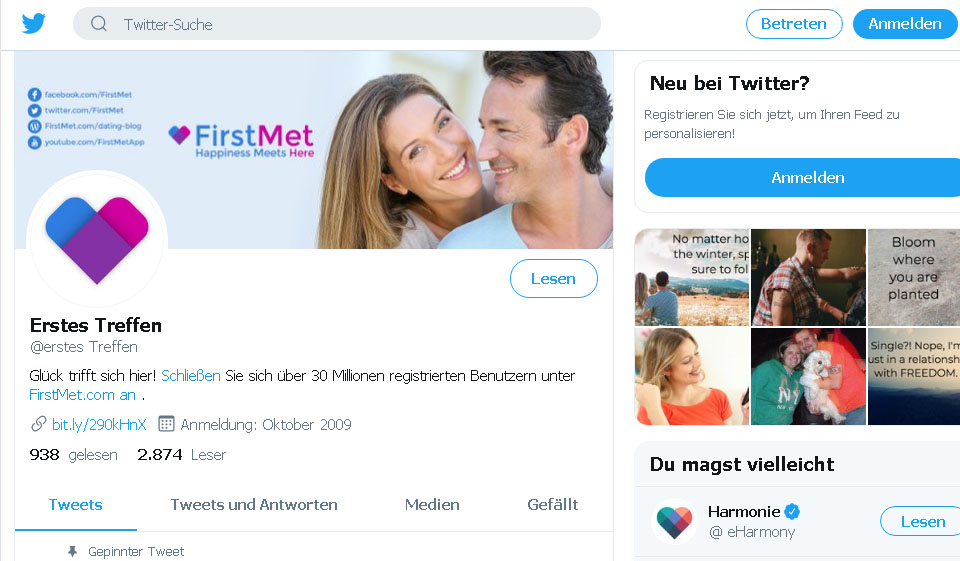 FirstMet Registrierung