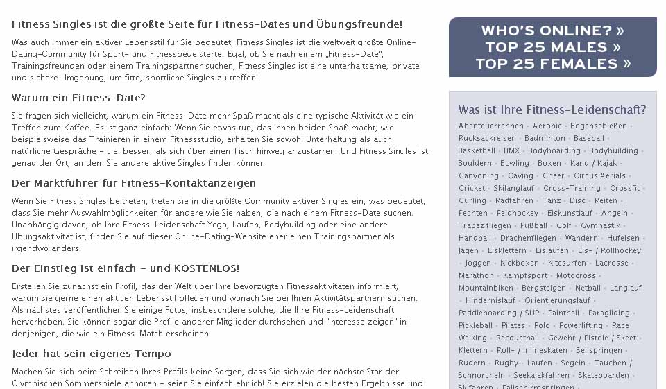 Fitness Singles im Test