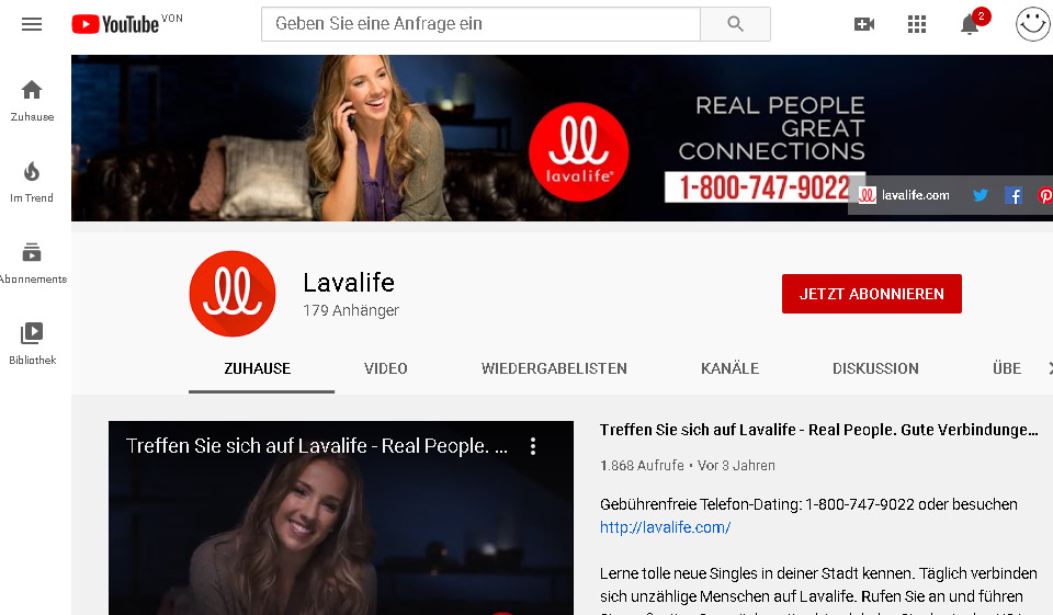 Lavalife: besondere Features für User