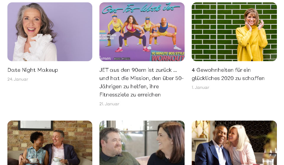 Lumen dating Website-Funktionen