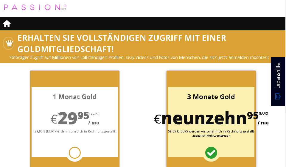 Passion Kosten