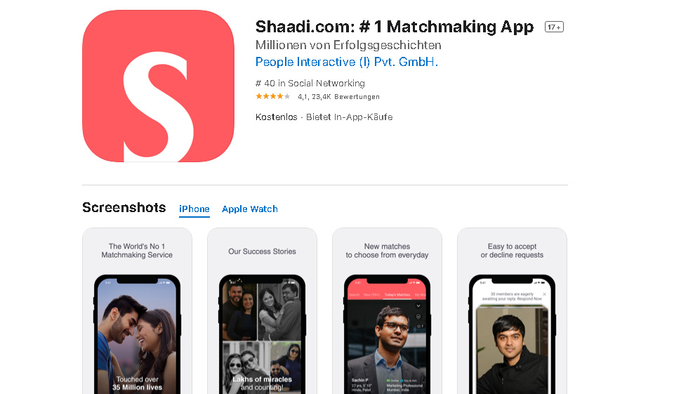 Shaadi Abonnementarten Und Preis