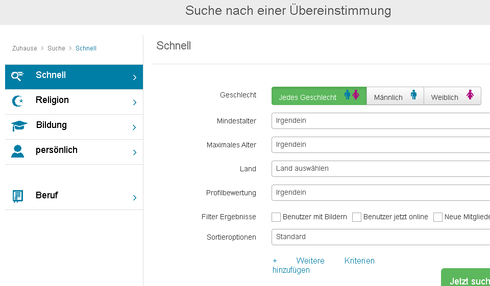 SingleMuslim Nutzer-Profiling