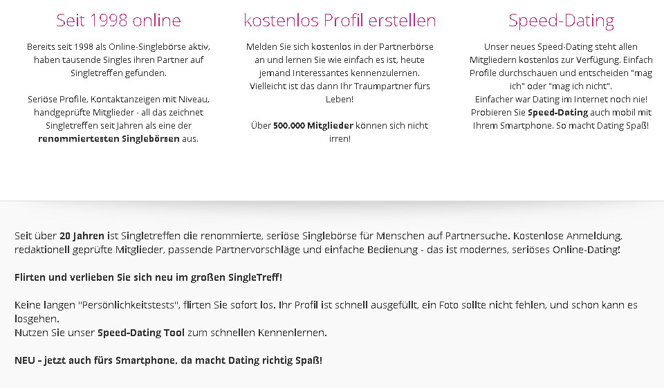 Singletreffen im Test