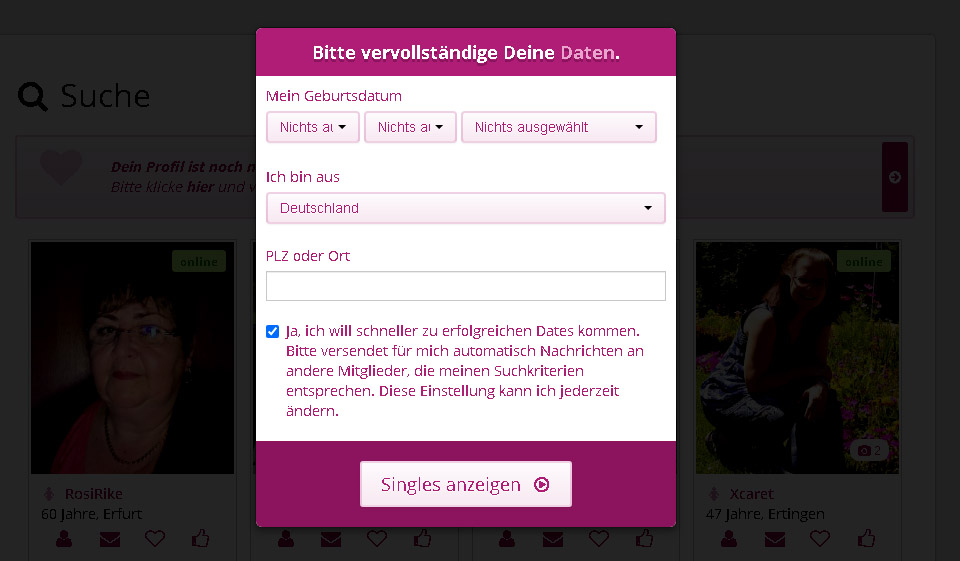 Singletreffen im Test