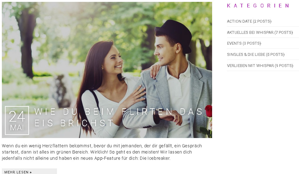 Whispar Arten der Konten und Preise