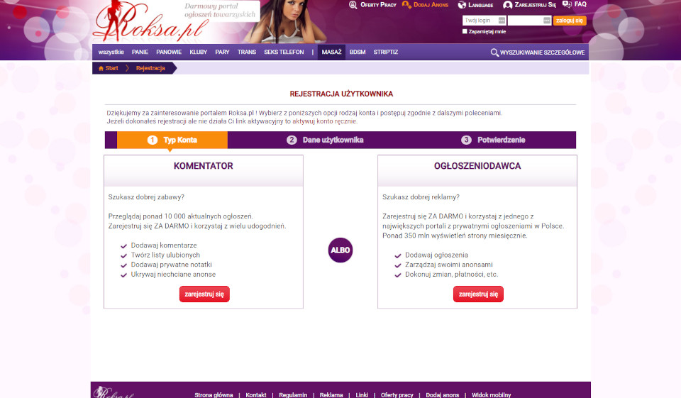 Proces rejestracji i profil użytkownika