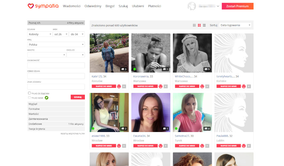 Dopasowywanie i czatowanie